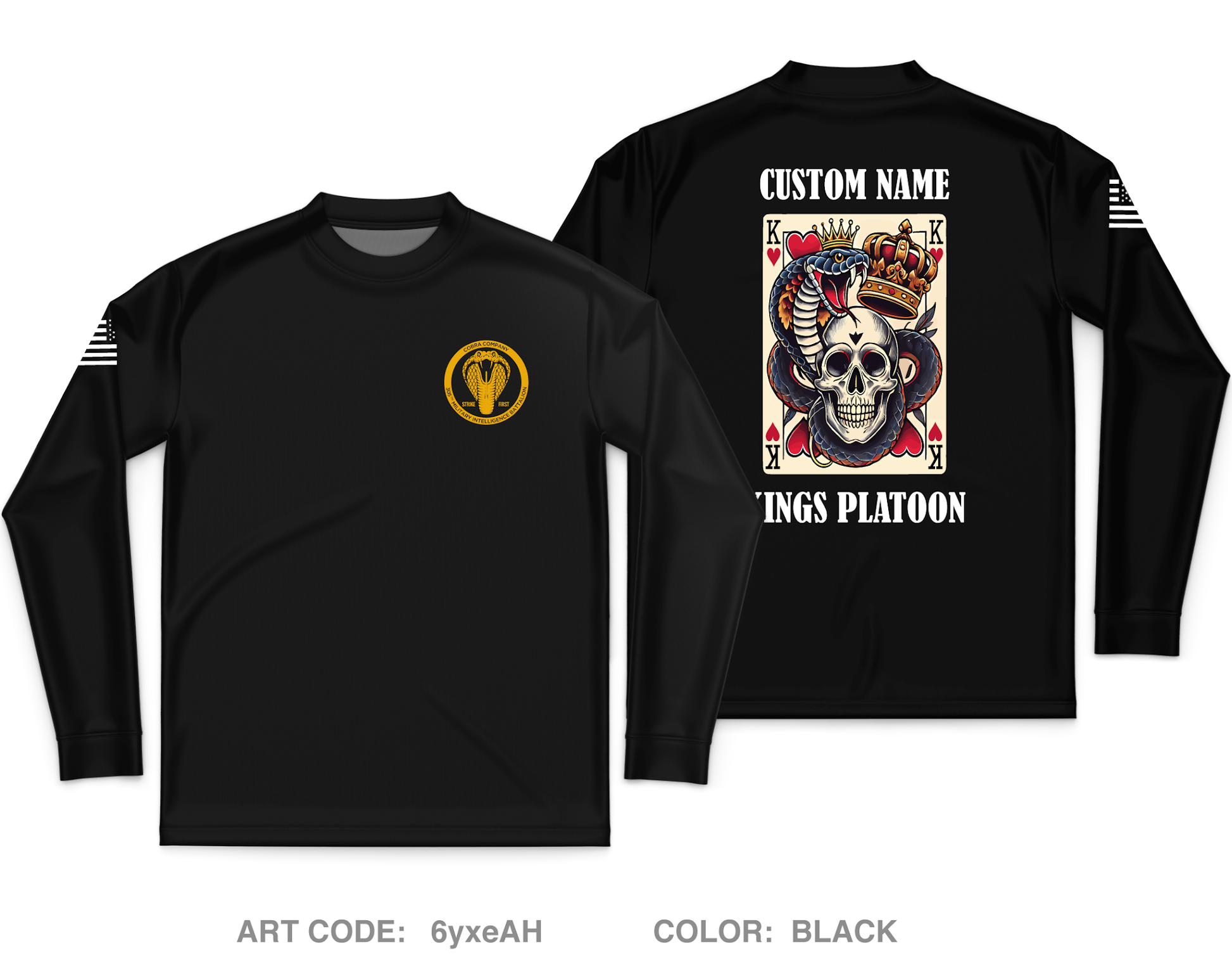 CUSTOM Kings Platoon Charlie Company 305th MI BN Core Men's LS Performance Tee - 6yxeAH