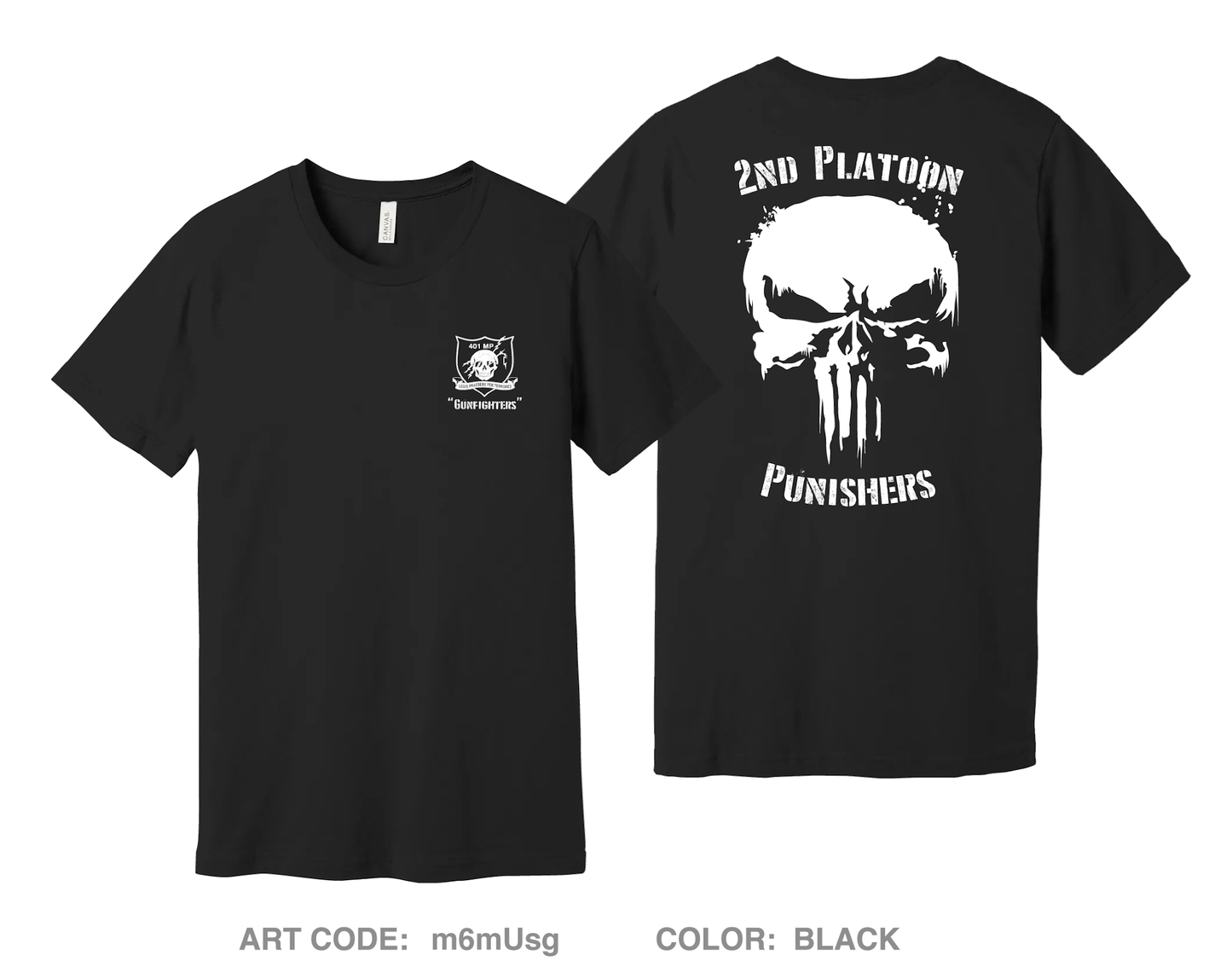 2nd Platoon Punishers Comfort Unisex Cotton SS Tee - m6mUsg