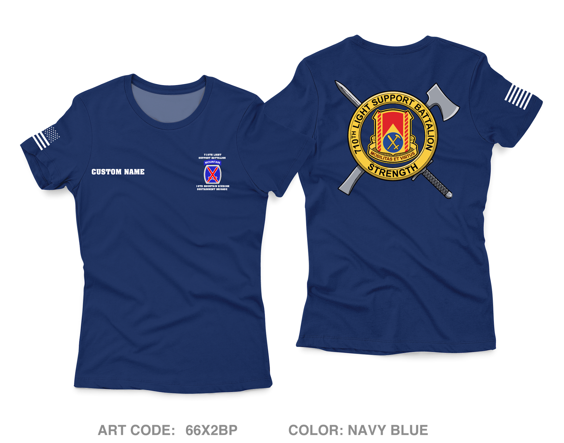 CUSTOM 710 Light Support Battalion Core Women's SS Performance Tee - 66X2BP