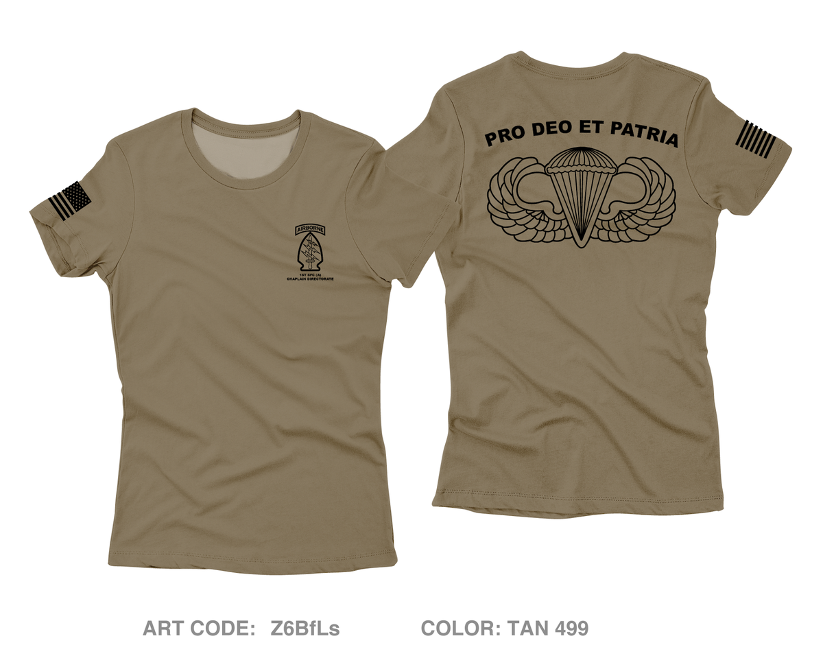 1st Special Forces Command Chaplain Section Core Women's SS Performance Tee - Z6BfLs