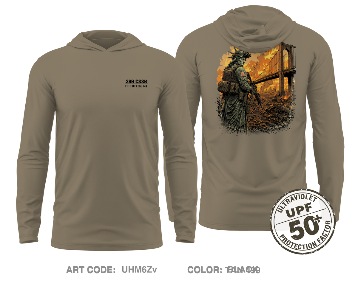389th CSSB Core Men's UPF 50+ Hooded Performance LS Tee - UHM6Zv