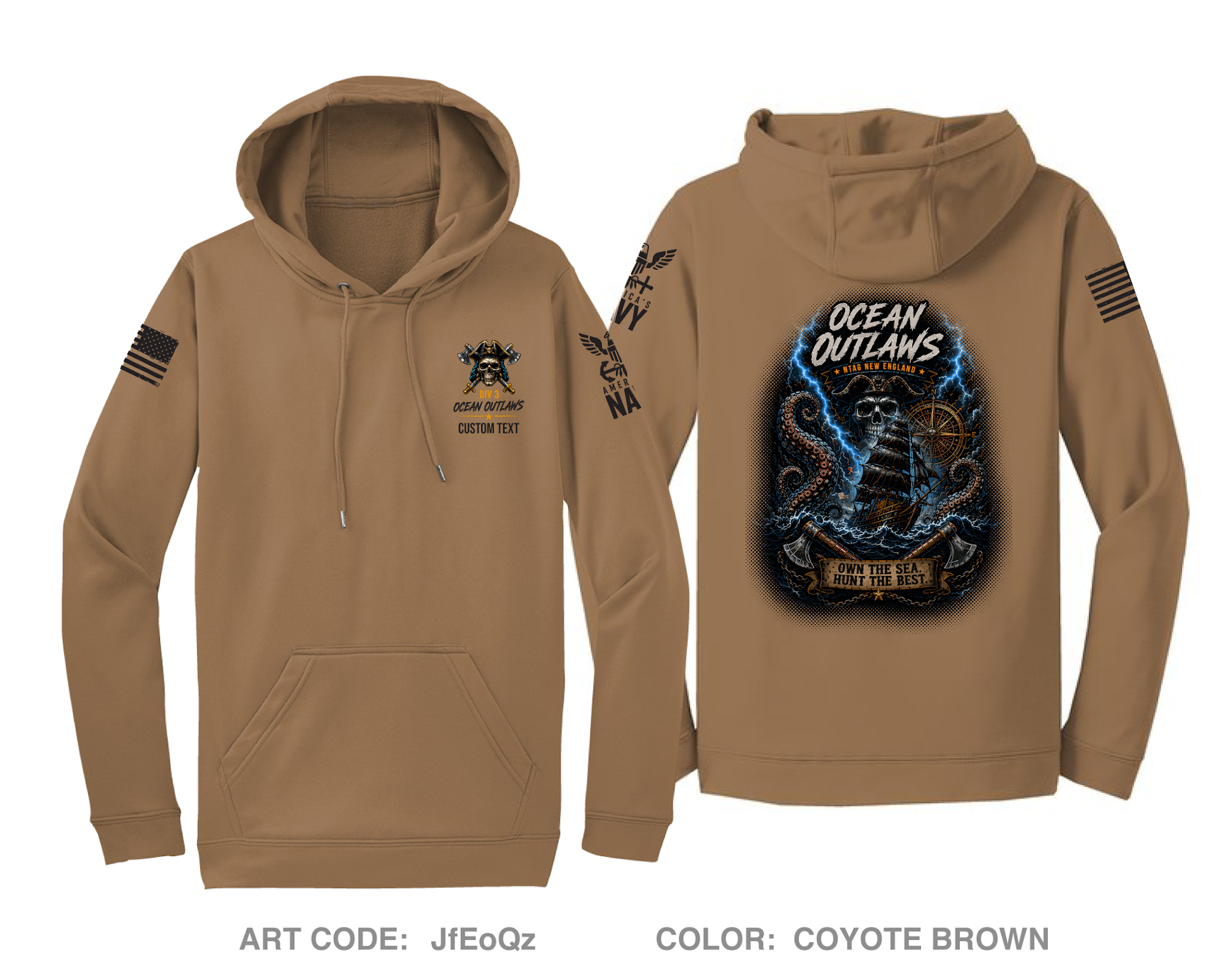 CUSTOM Ocean Outlaws Hi-Tech Performance Hoodie - JfEoQz