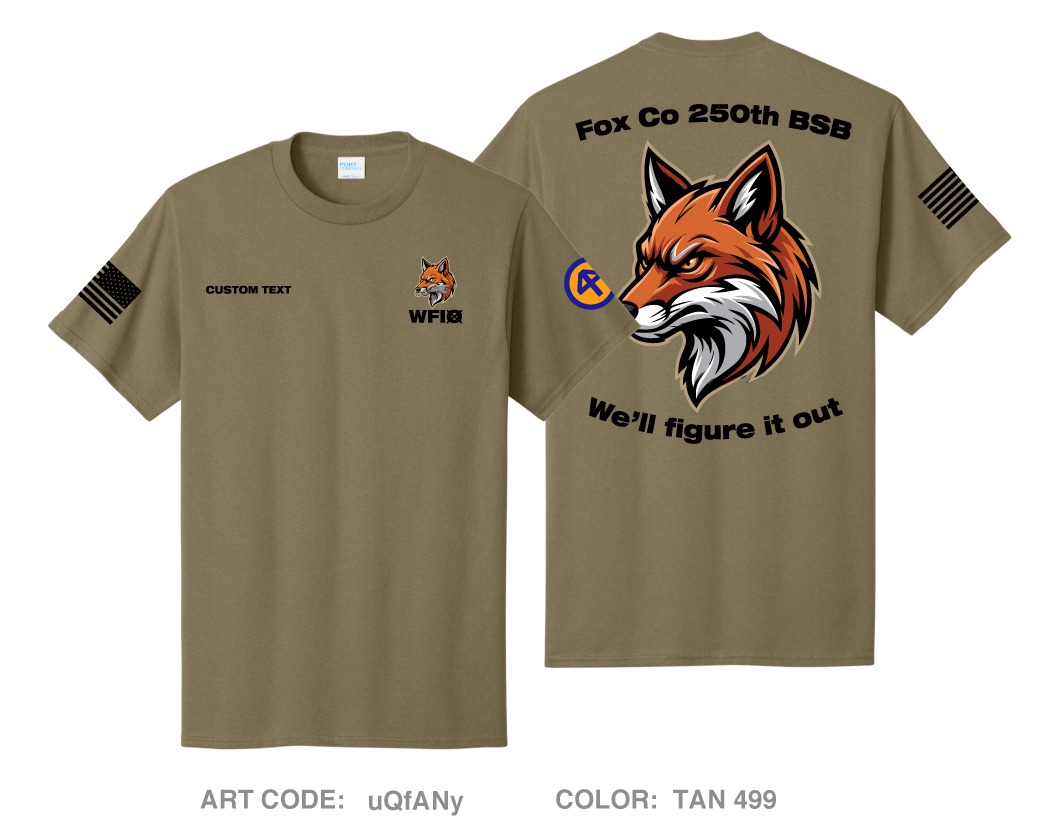 CUSTOM Fox Co 250th BSB Comfort Unisex Cotton SS Tee Fundraising Collection - uQfANy