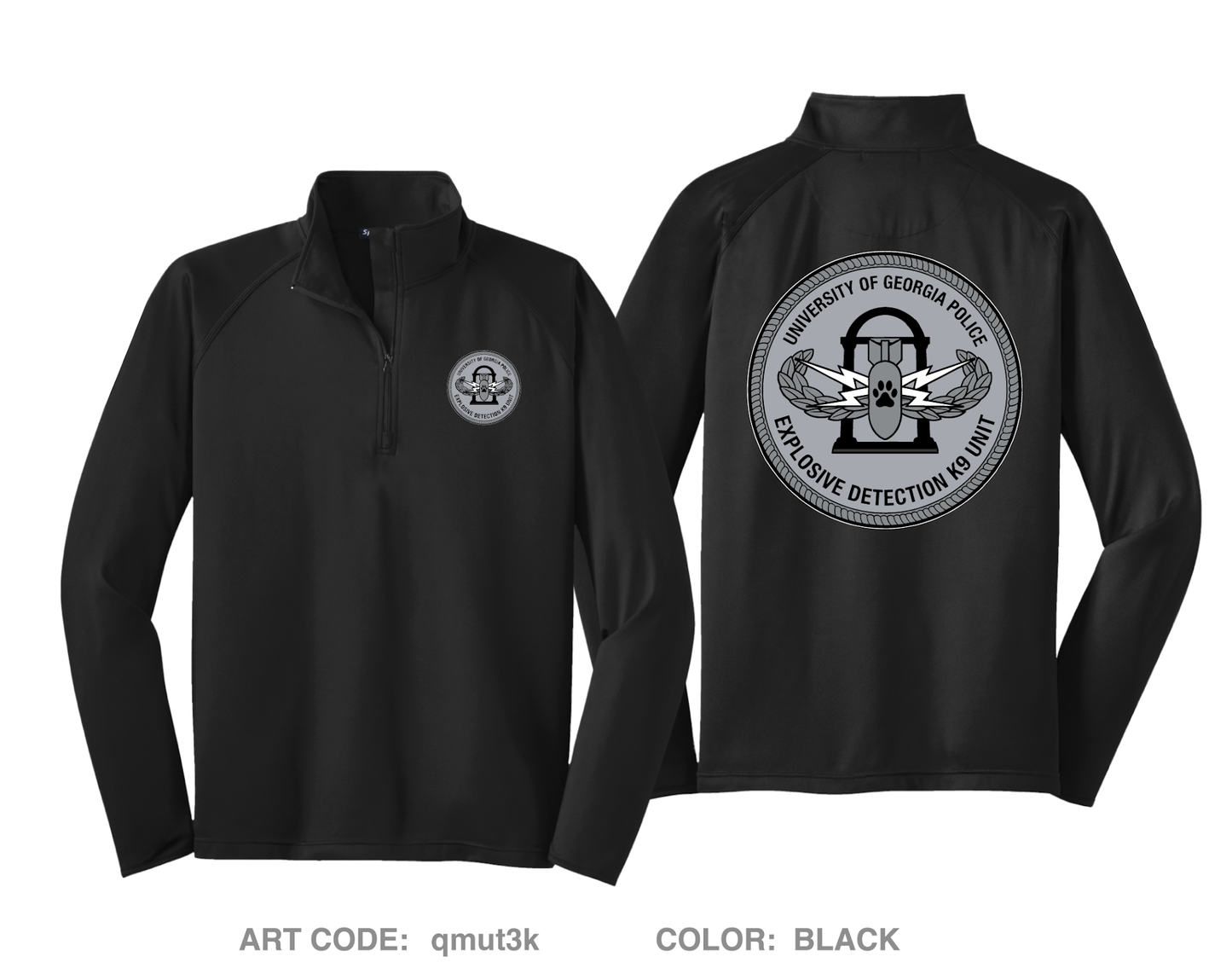 University of Georgia EOD K9 Unit Hi-Tech Performance Quarter-Zip Fleece Jacket - qmut3k