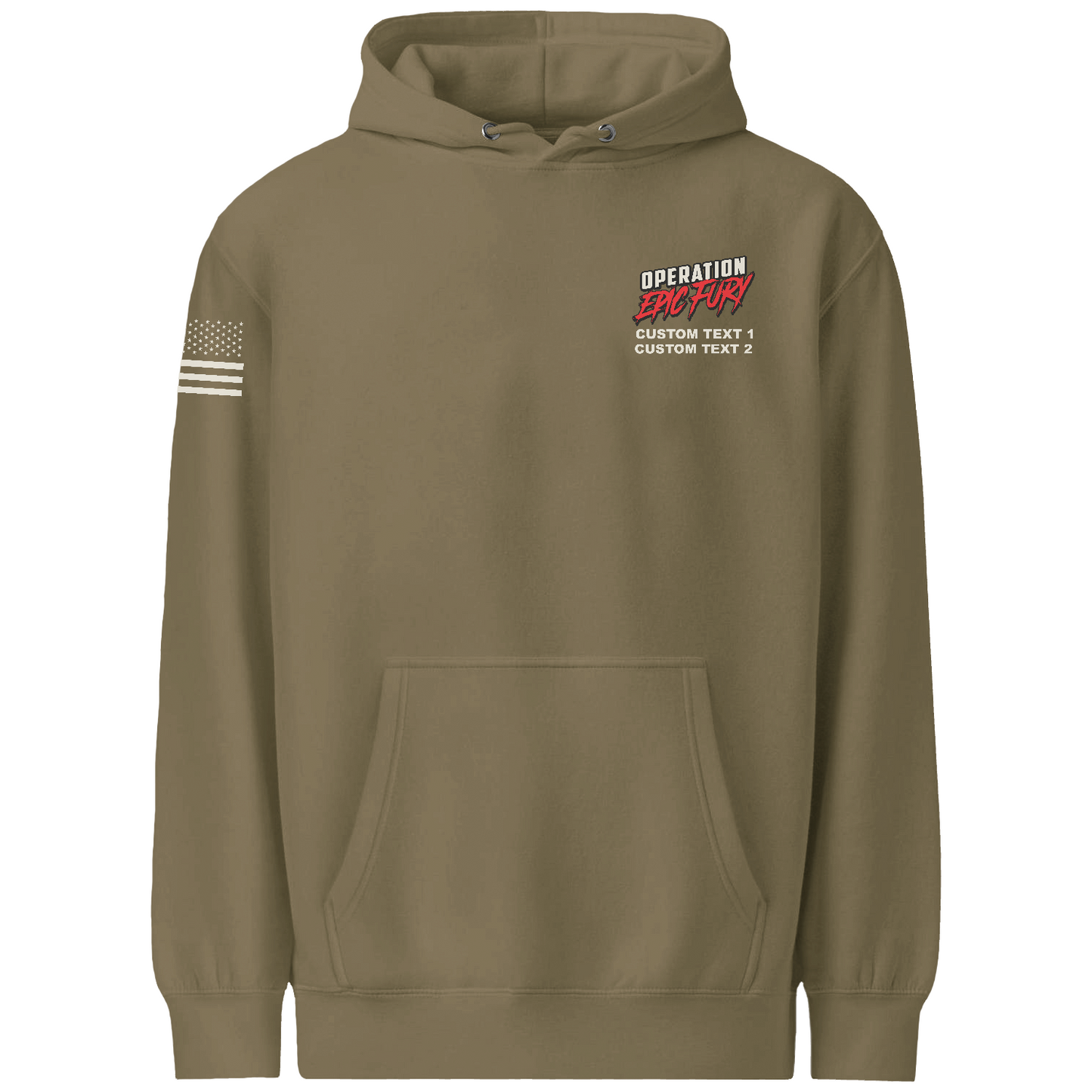 CUSTOM Operation Epic Fury Comfort Unisex Hooded Sweatshirt - Flag