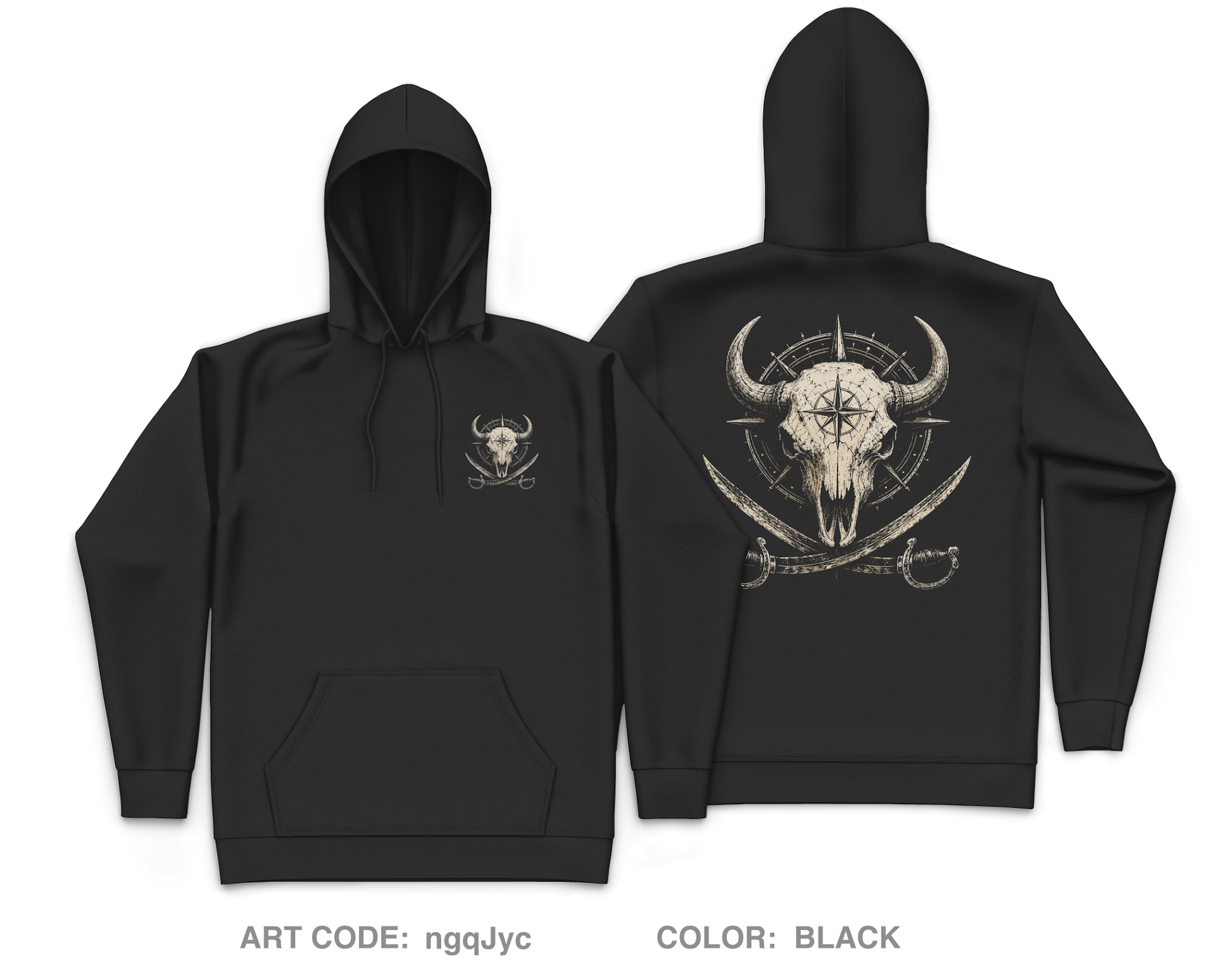 Bison Piracy Core Men's Hooded Performance Sweatshirt - ngqJyc