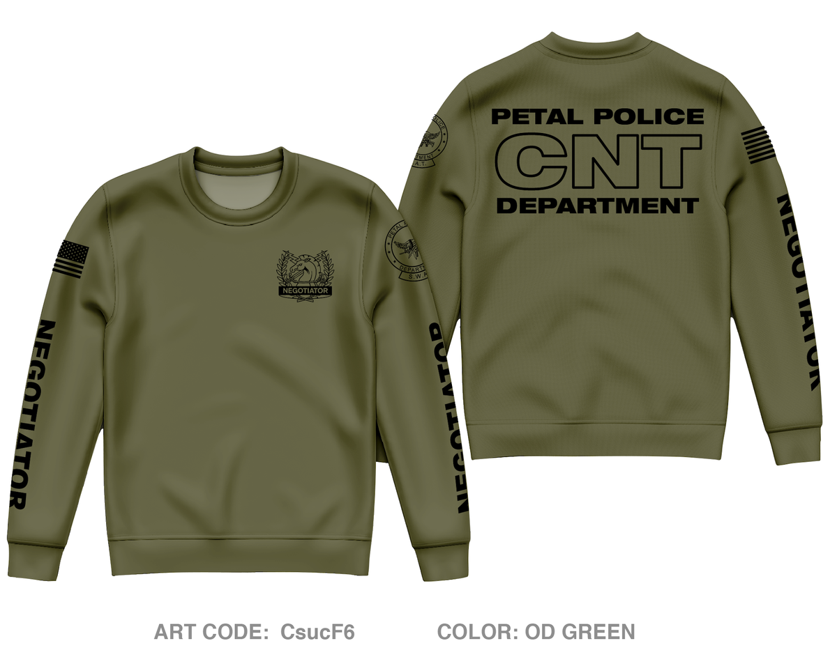 PETAL POLICE DEPARTMENT Fundraising Collection Core Men's Crewneck Performance Sweatshirt - CsucF6