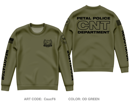 PETAL POLICE DEPARTMENT Fundraising Collection Core Men's Crewneck Performance Sweatshirt - CsucF6