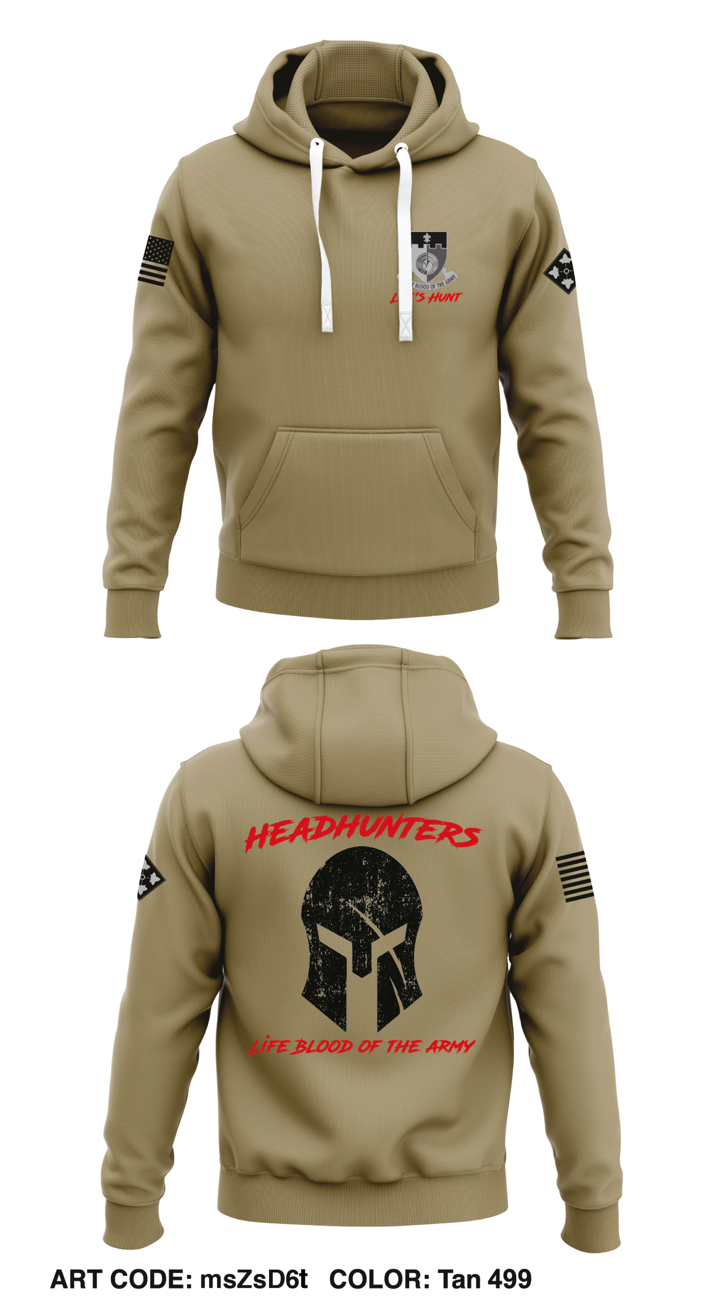 HHC, 64BSB, 3ABCT Store 1  Core Men's Hooded Performance Sweatshirt - msZsD6t