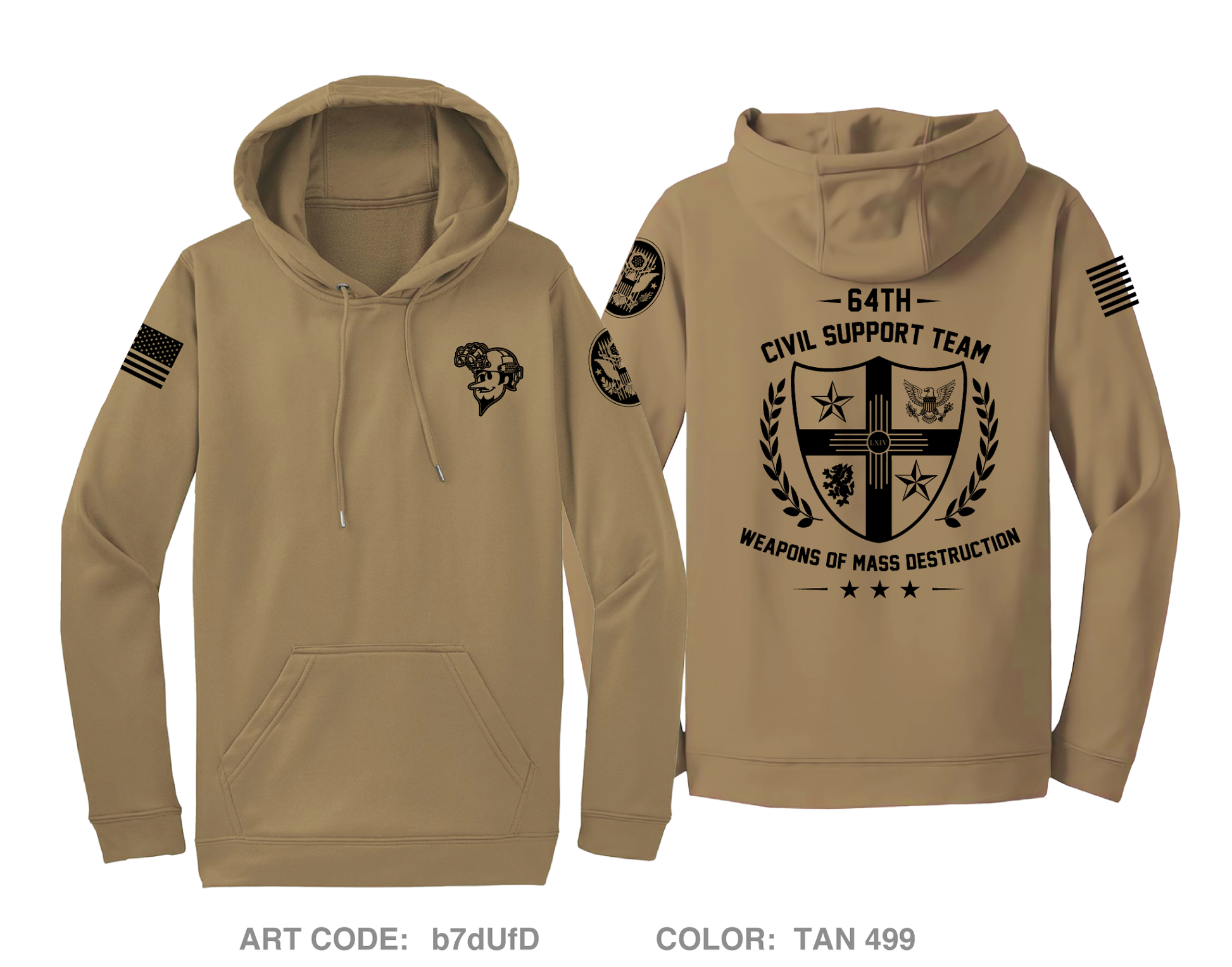 64th Weapons of Mass Destruction - Civil Support Team Fundraising Collection Hi-Tech Performance Hoodie - b7dUfD