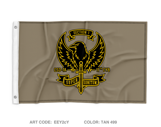CSD-TA, D Co, 11th CWB Wall Flag - EEY2cY