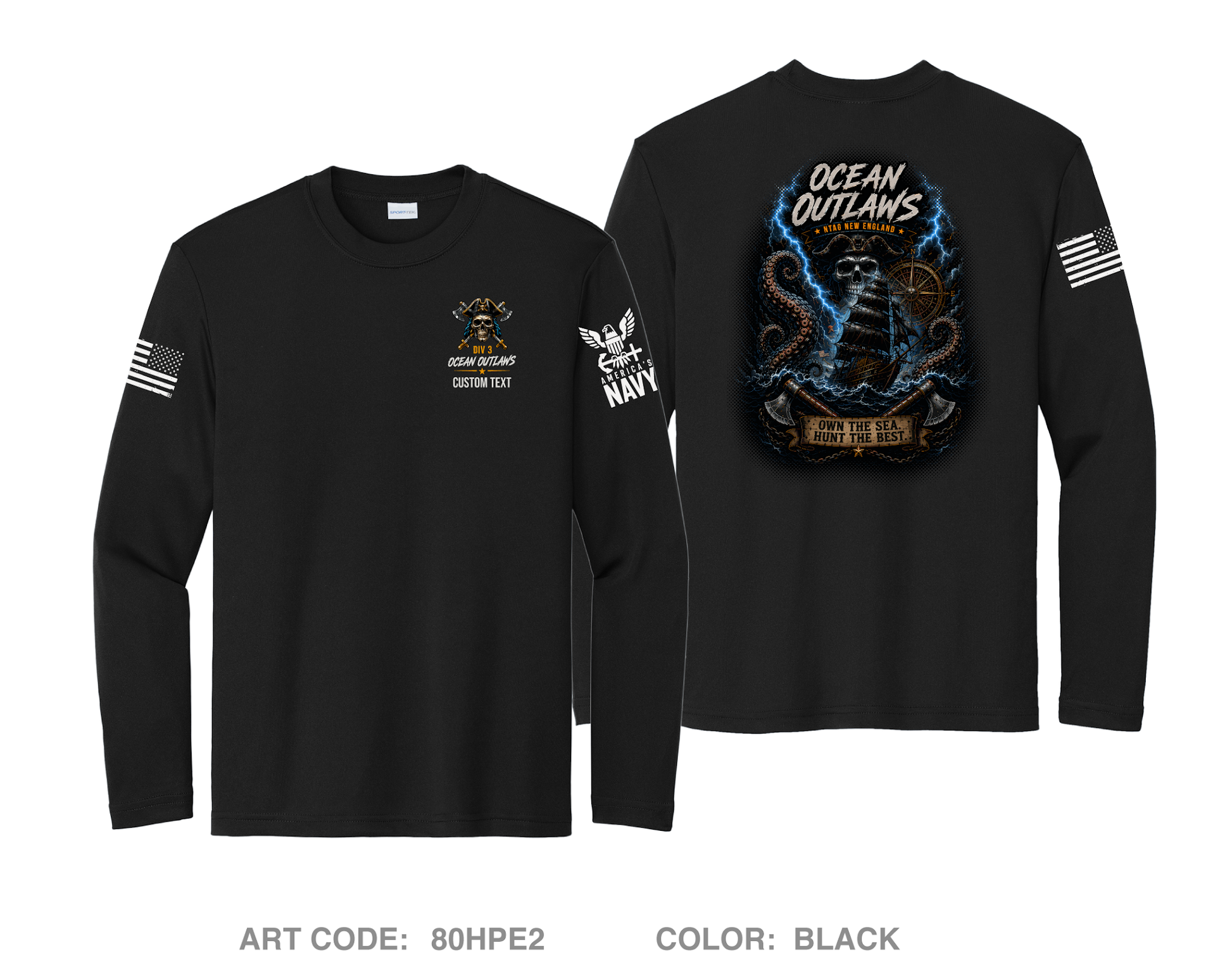 CUSTOM Ocean Outlaws Hi-Tech Performance Unisex Youth LS Tee - 80HPE2_Y