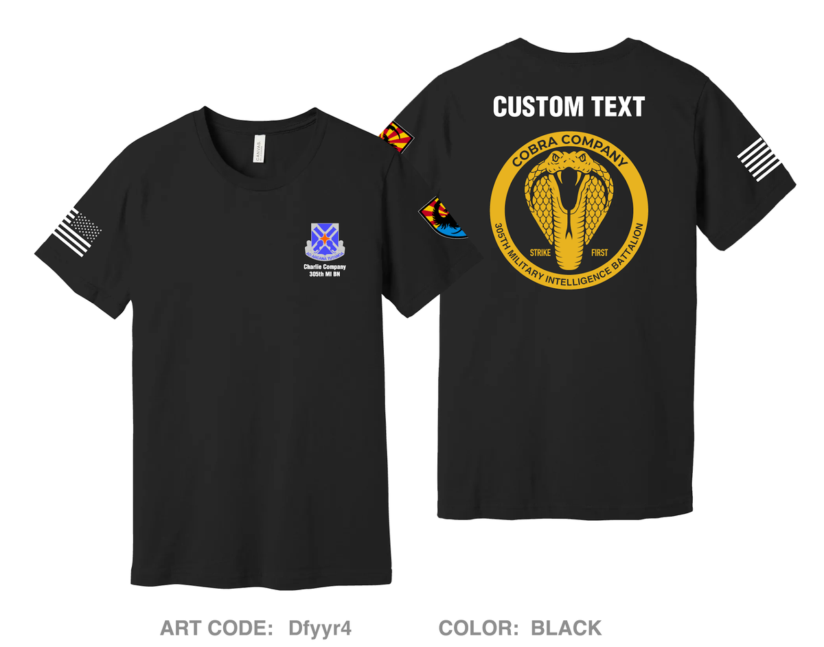 CUSTOM Charlie "Cobras" Company, 305th MI BN, 111th MI BDE Comfort Unisex Cotton SS Tee - Dfyyr4