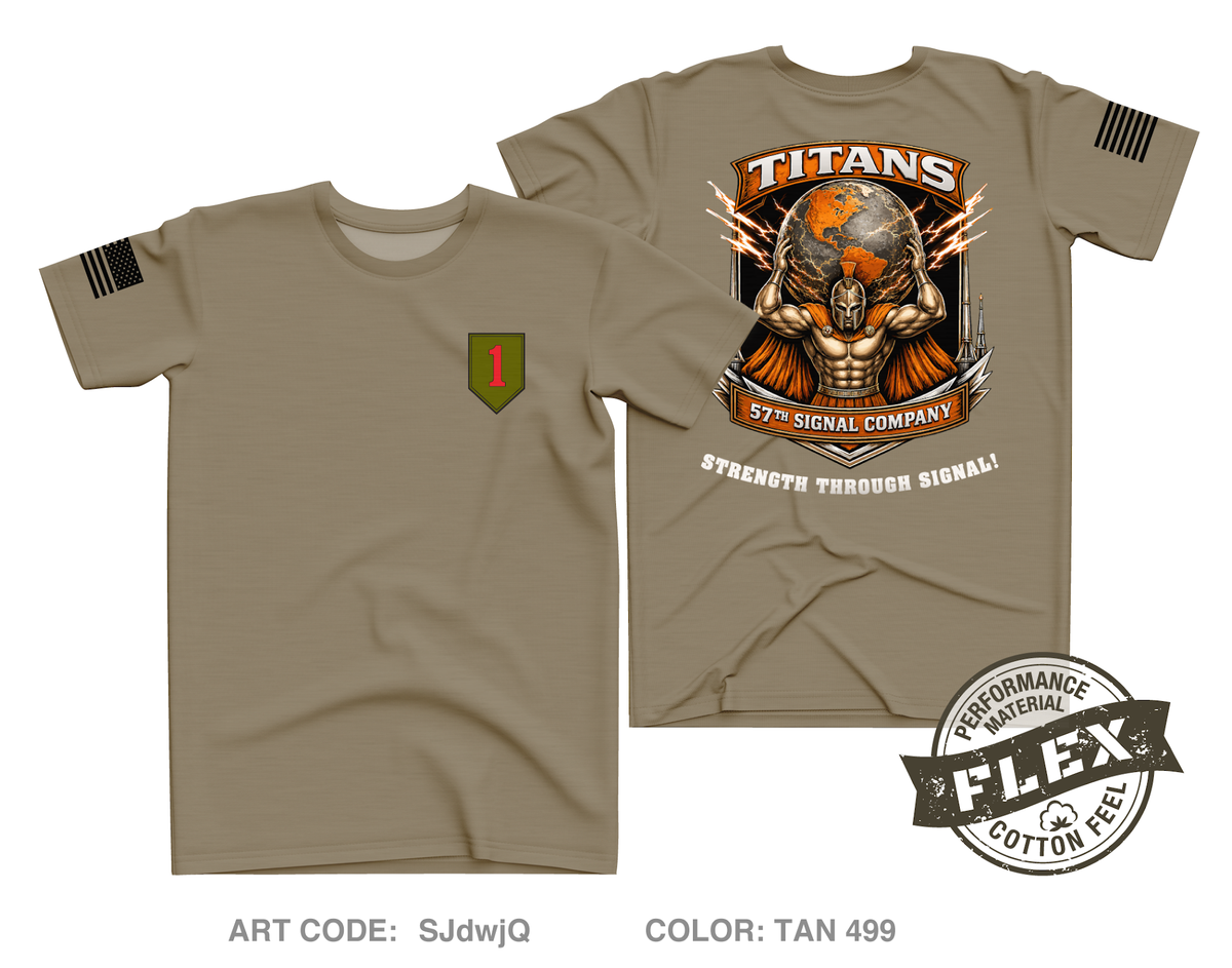 57th Signal Company, 101BSB, 1ABCT, 1ID Core Men's SS Flex Performance Tee - SJdwjQ
