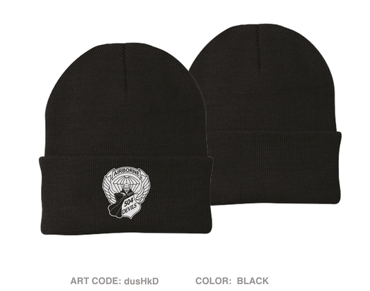 3-504 IN (A) Embroidered Knit Beanie - dusHkD