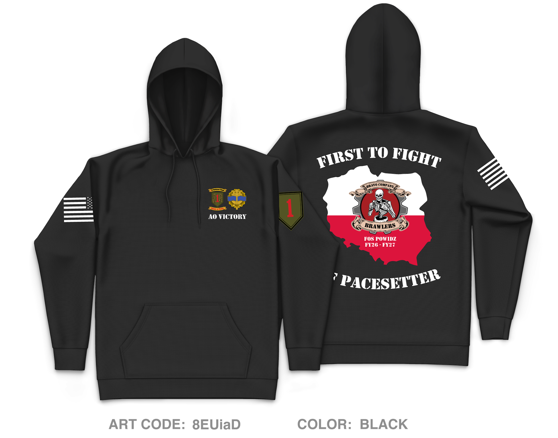 B Co, 541st DSSB, 1 IDSB Core Men's Hooded Performance Sweatshirt - 8EUiaD