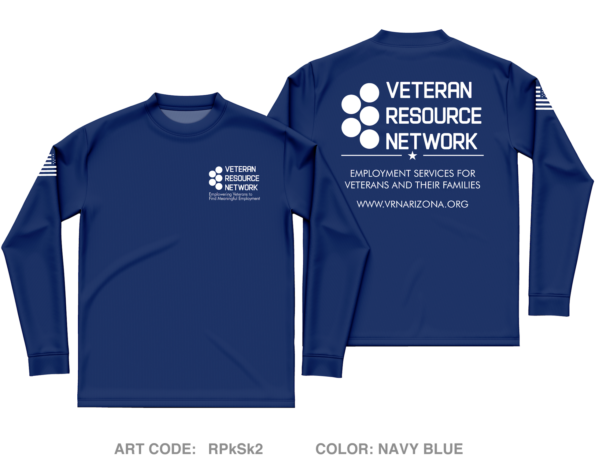 Veteran Resource Netwok Core Men's LS Performance Tee - RPkSk2