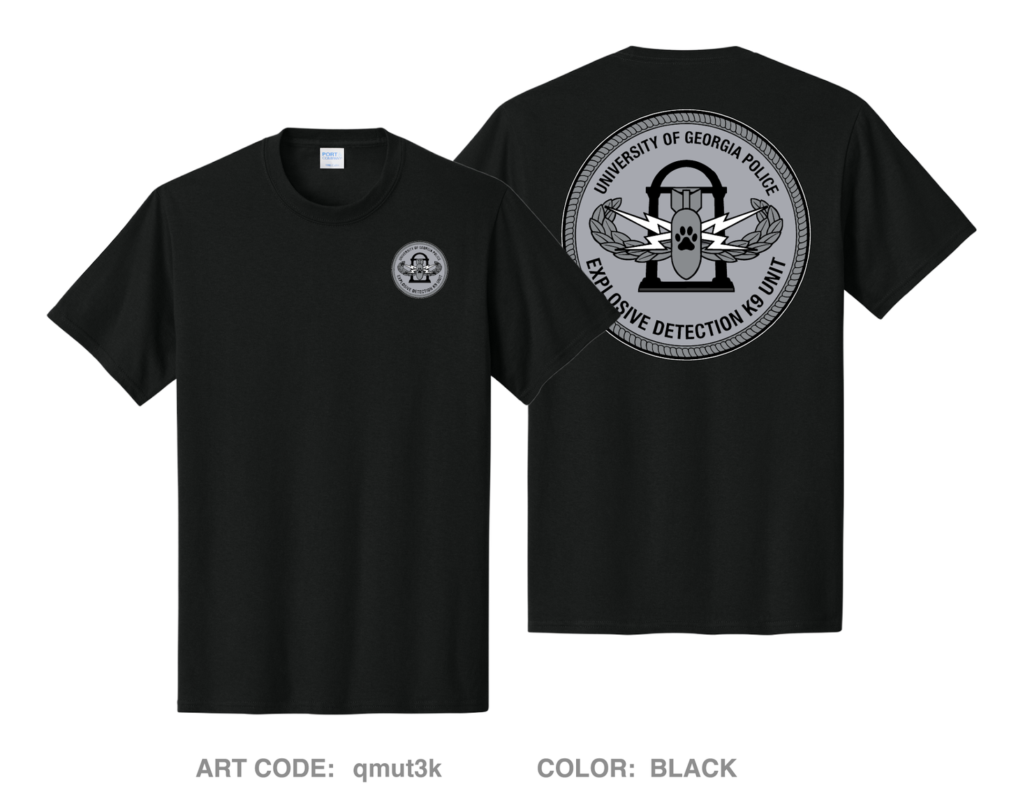 University of Georgia EOD K9 Unit Comfort Unisex Cotton SS Tee - qmut3k