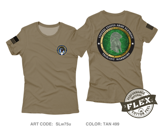 United States Army Element, CYBERCOM Core Women's SS Flex Performance Tee - SLw75u