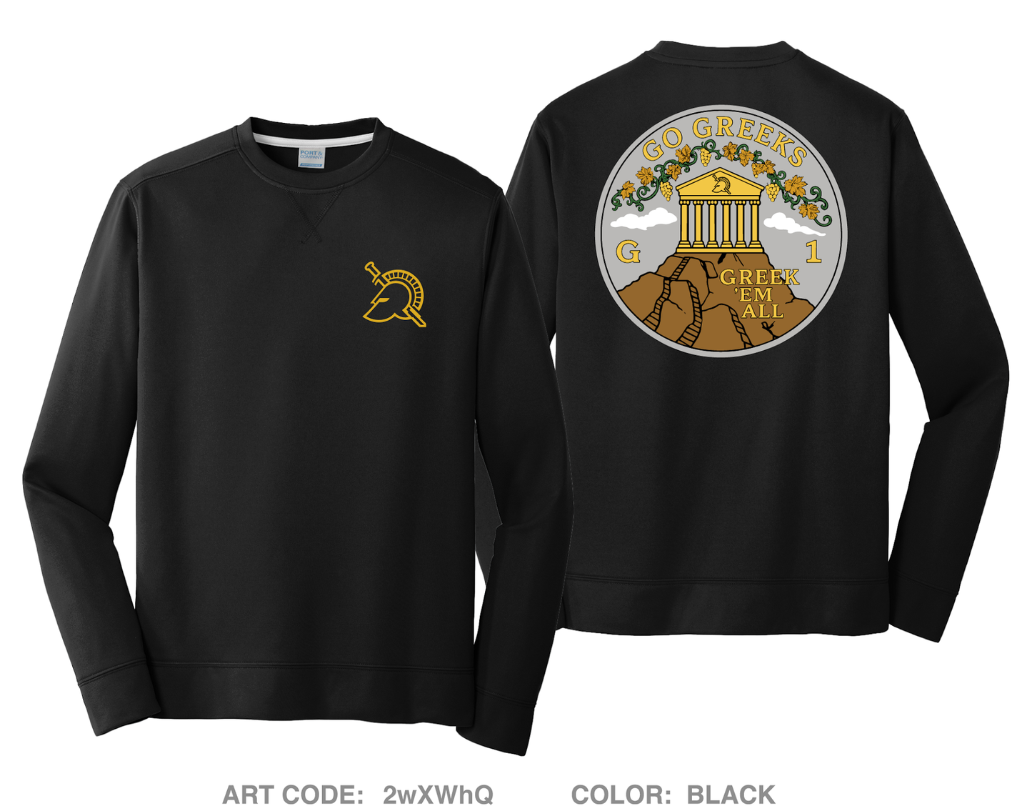 G1 Greeks Fundraising Collection HI-Tech Performance Crewneck Sweatshirt - 2wXWhQ