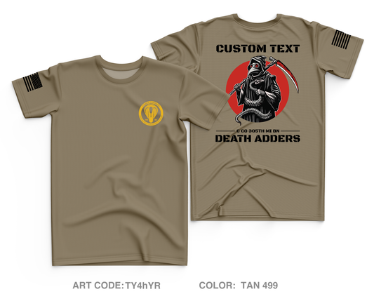 CUSTOM Death Adder Platoon C Co 305th Core Men's SS Performance Tee - TY4hYR