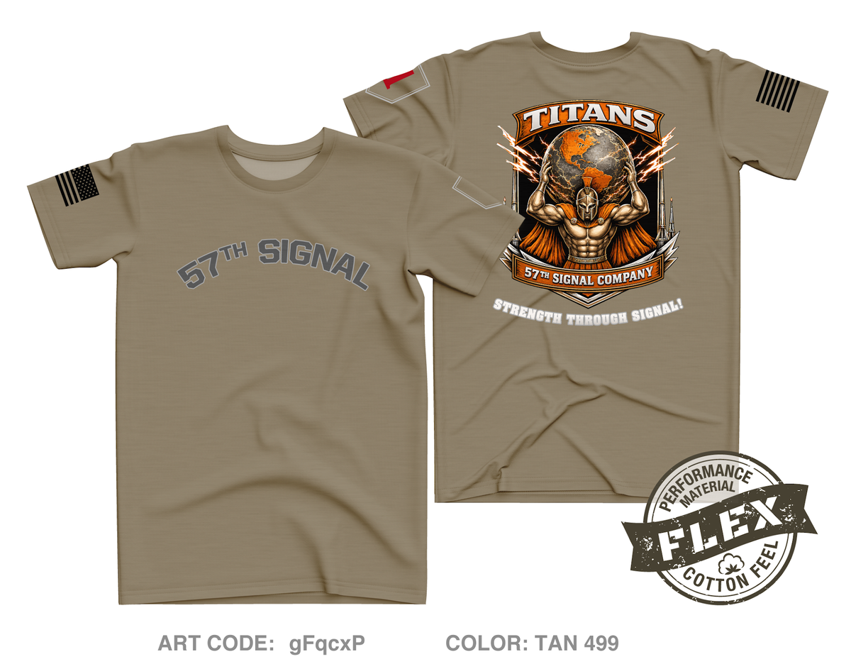 57th Signal Company, 101BSB, 1ABCT, 1ID Core Men's SS Flex Performance Tee - gFqcxP