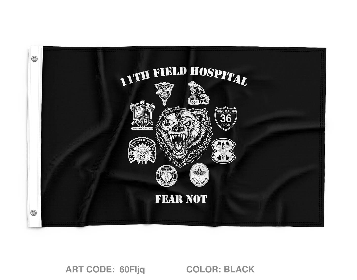 11th Field Hospital Wall Flag - 60Fljq