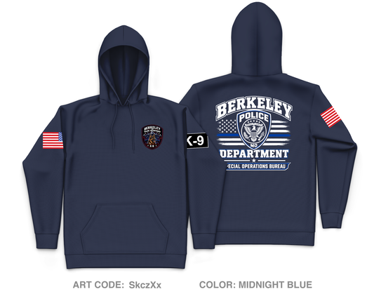 Berkeley Police Department Core Men's Hooded Performance Sweatshirt - SkczXx