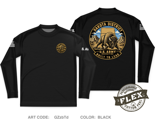 DAKOTA DISTRICT ARMY RECRUITING Core Men's LS Flex Performance Tee - GZzbTd