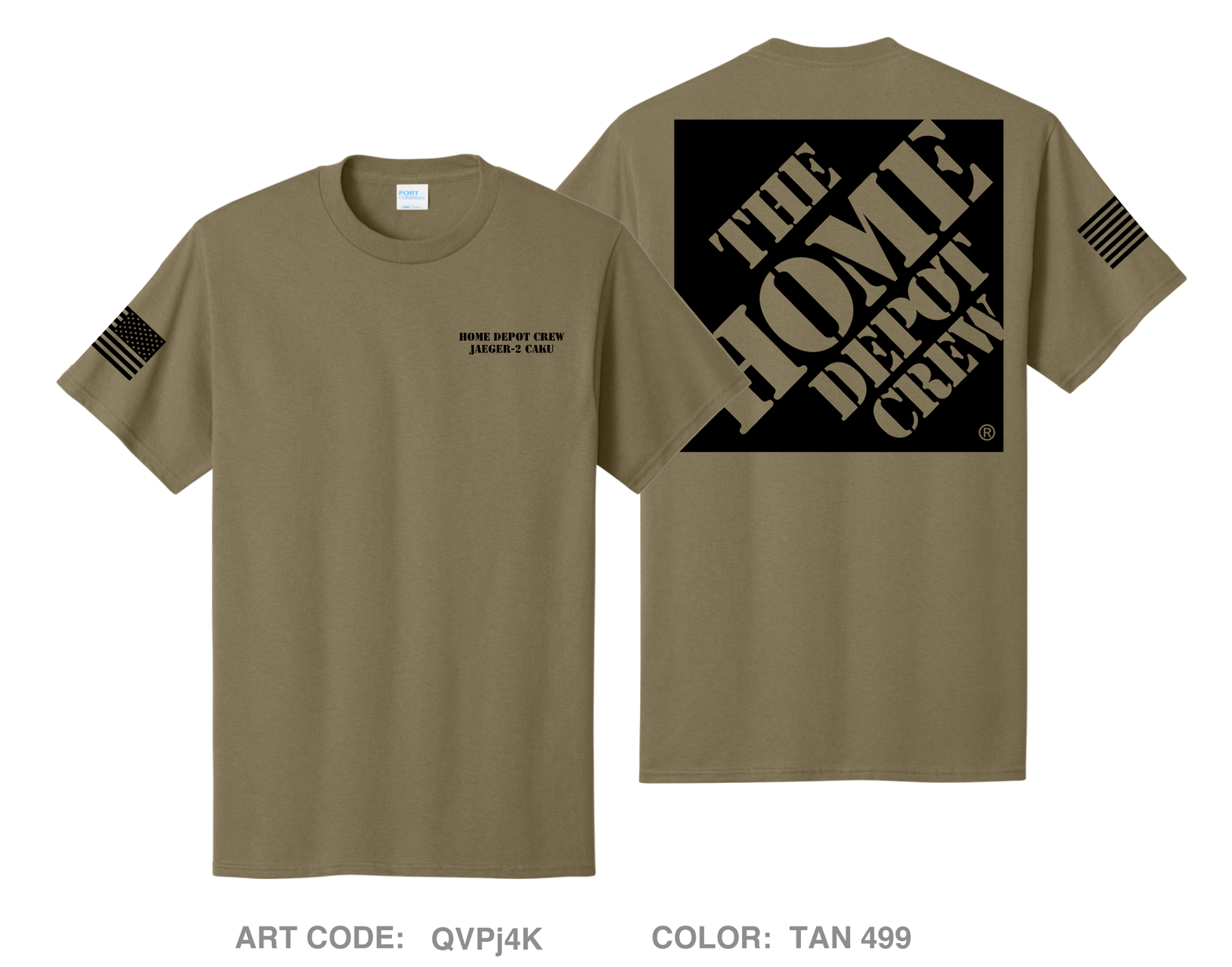 Home Depot Crew Comfort Unisex Cotton SS Tee - QVPj4K