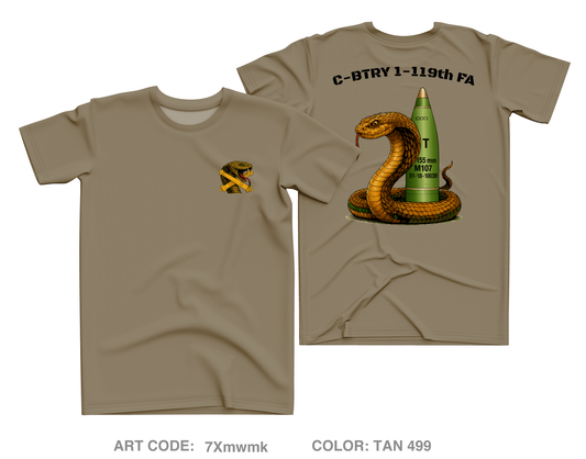C-BTRY 1-119th FA Core Men's SS Performance Tee - 7Xmwmk