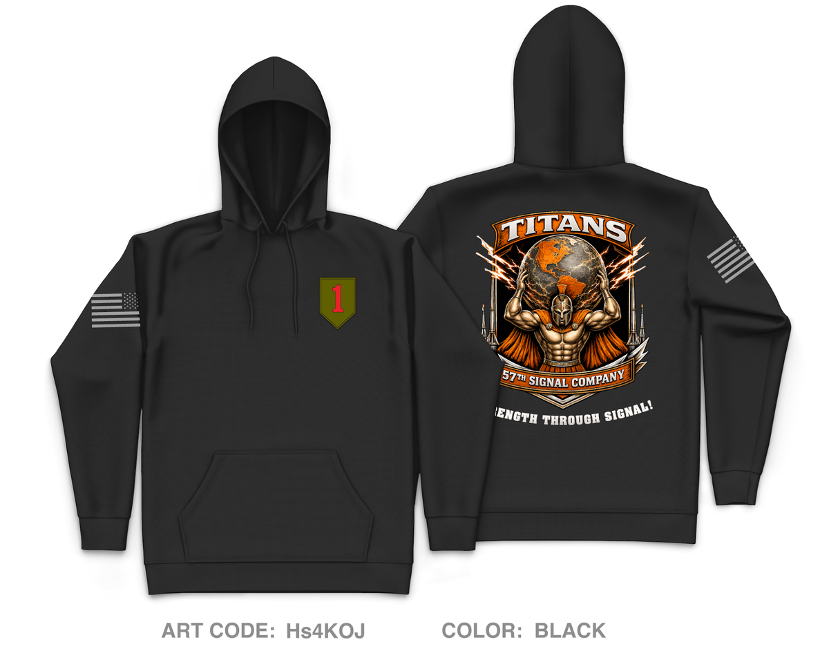 57th Signal Company, 101BSB, 1ABCT, 1ID Core Men's Hooded Performance Sweatshirt - Hs4KOJ