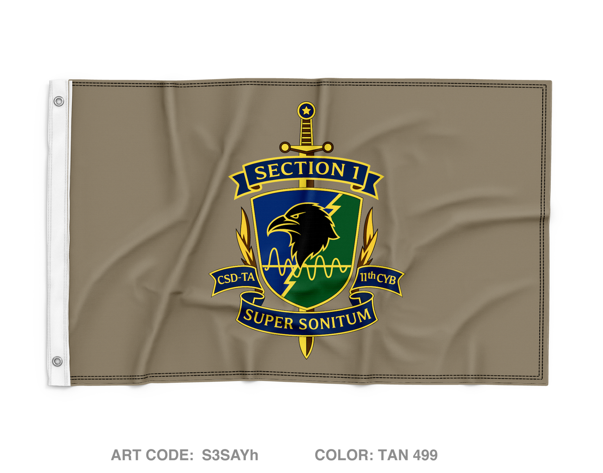 CSD-TA, D Co, 11th CWB Wall Flag - S3SAYh