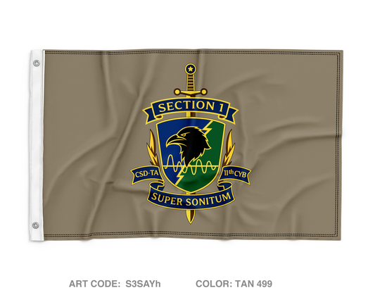CSD-TA, D Co, 11th CWB Wall Flag - S3SAYh