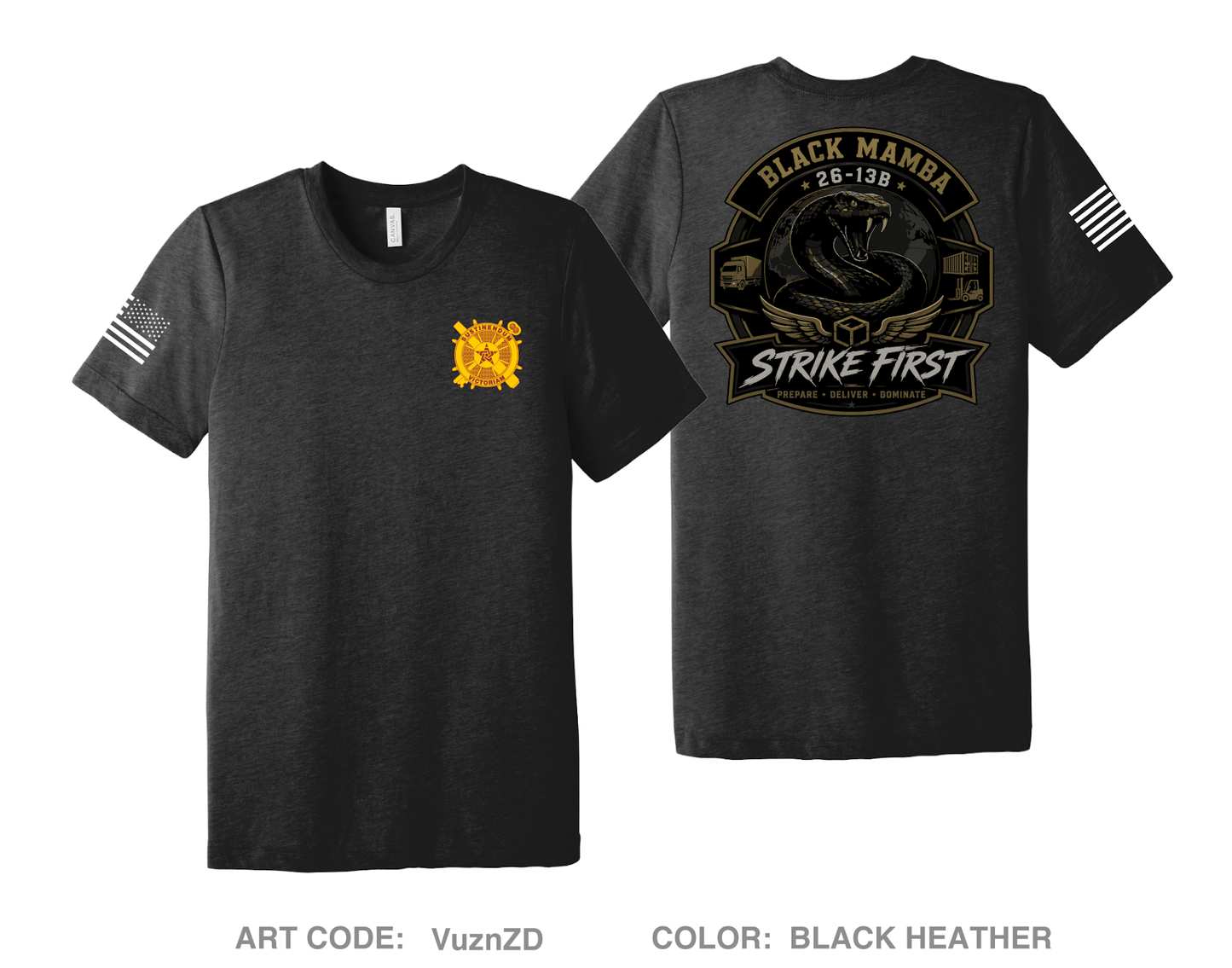 26-13B Black Mambas Fundraising Collection Comfort Unisex Triblend SS Tee - VuznZD