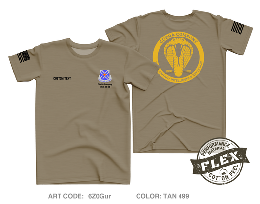 CUSTOM Charlie "Cobras" Company, 305th MI BN, 111th MI BDE Core Men's SS Flex Performance Tee - 6Z0Gur