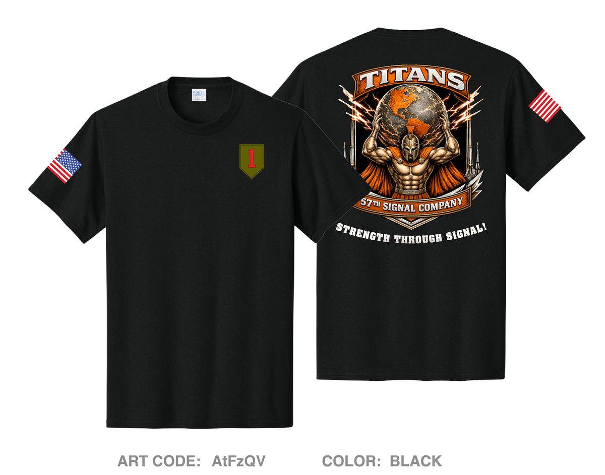 57th Signal Company, 101BSB, 1ABCT, 1ID Fundraising Collection Comfort Unisex Cotton SS Tee - AtFzQV
