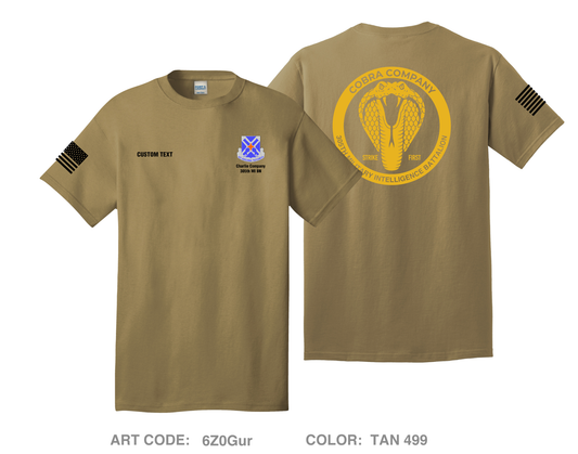 CUSTOM Charlie "Cobras" Company, 305th MI BN, 111th MI BDE Comfort Unisex Cotton SS Tee - 6Z0Gur