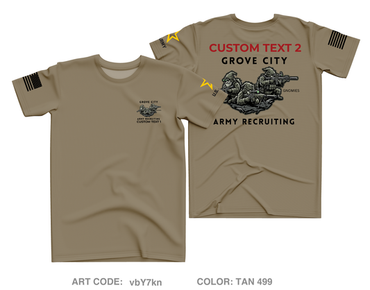 CUSTOM Grove City Army Recruiting Core Men's SS Performance Tee - vbY7kn