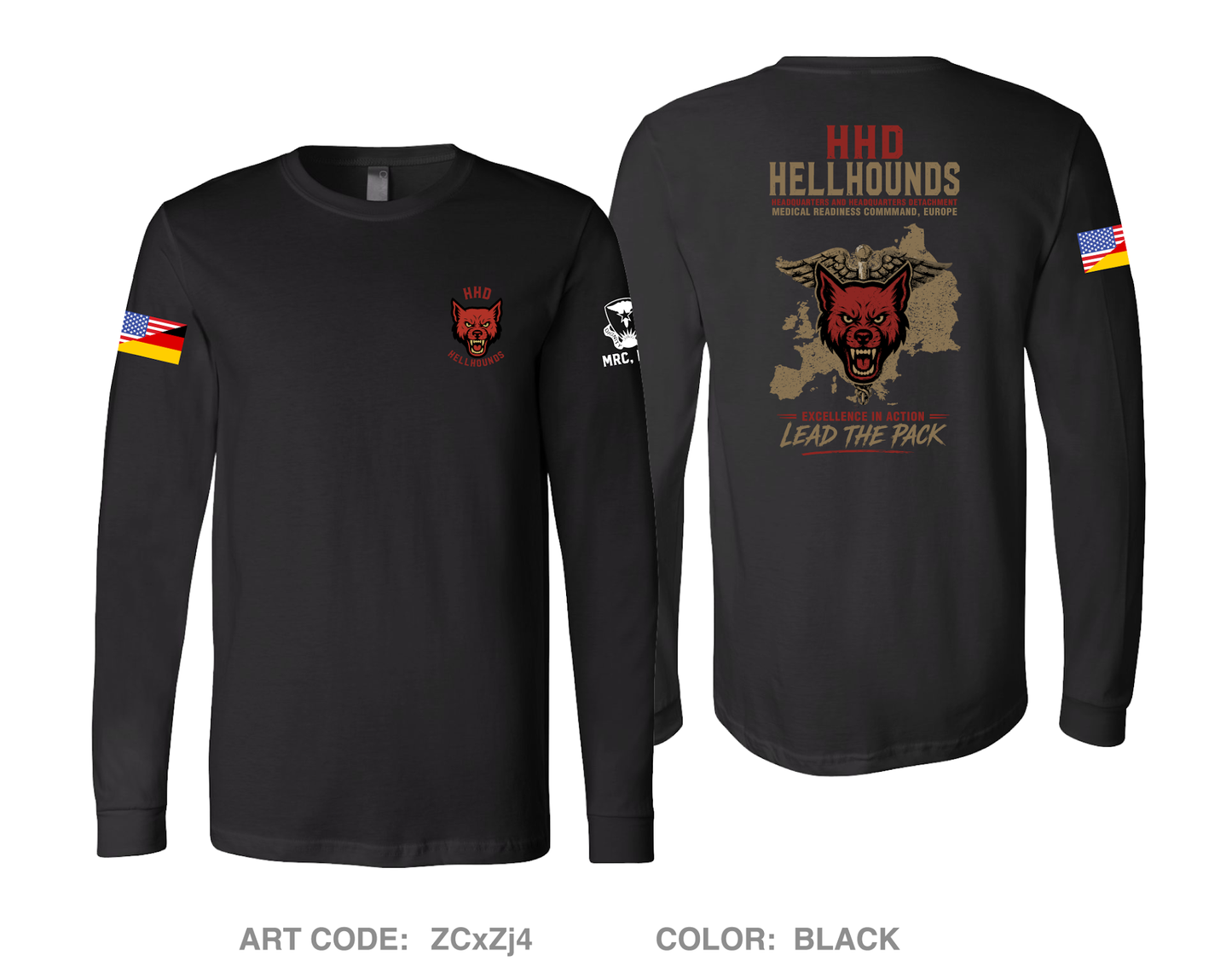 HHD, Medical Readiness Command, Europe Comfort Unisex Cotton LS Tee - ZCxZj4