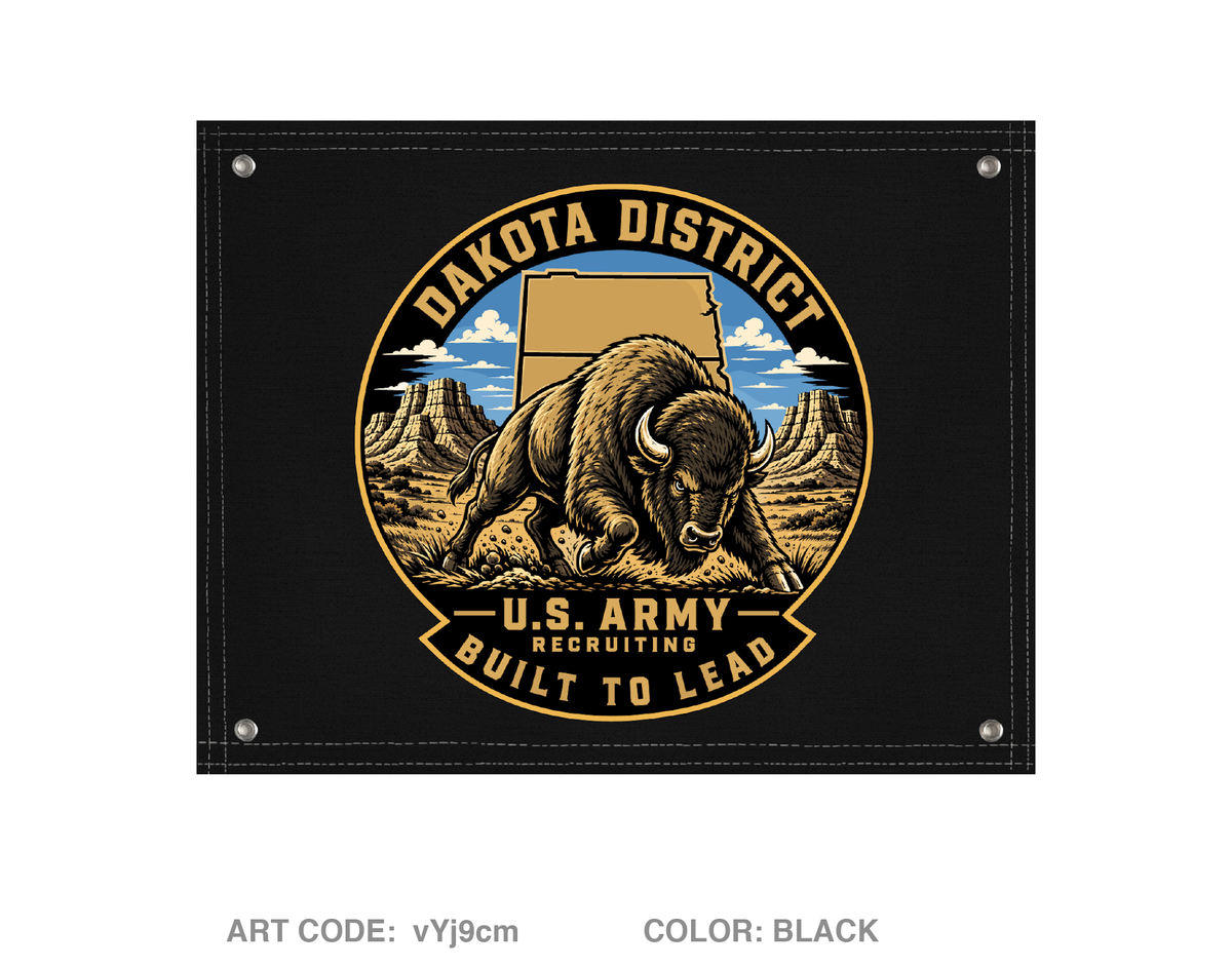 DAKOTA DISTRICT ARMY RECRUITING Banner Flag - vYj9cm