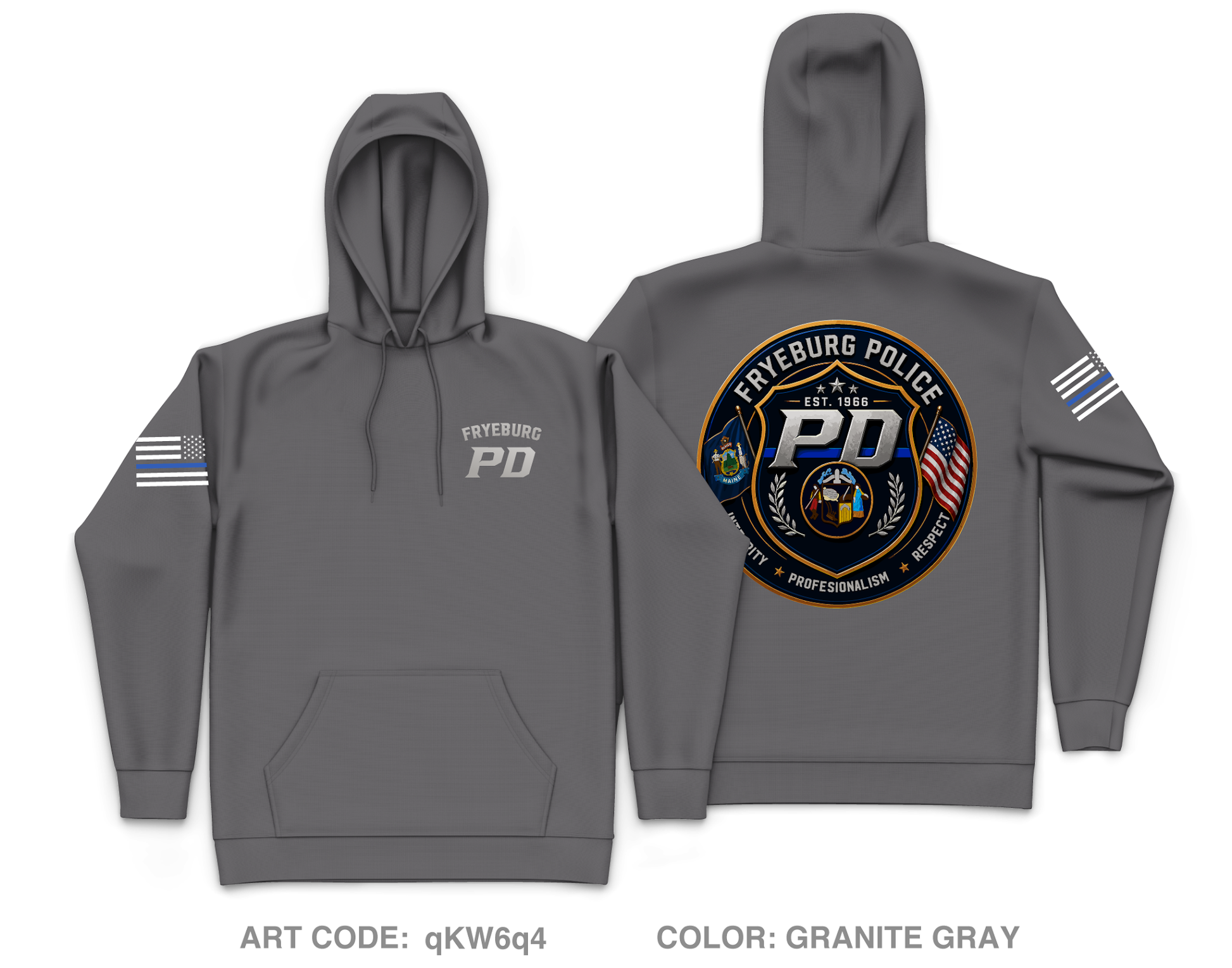 Fryeburg Police Department Core Men's Hooded Performance Sweatshirt - qKW6q4