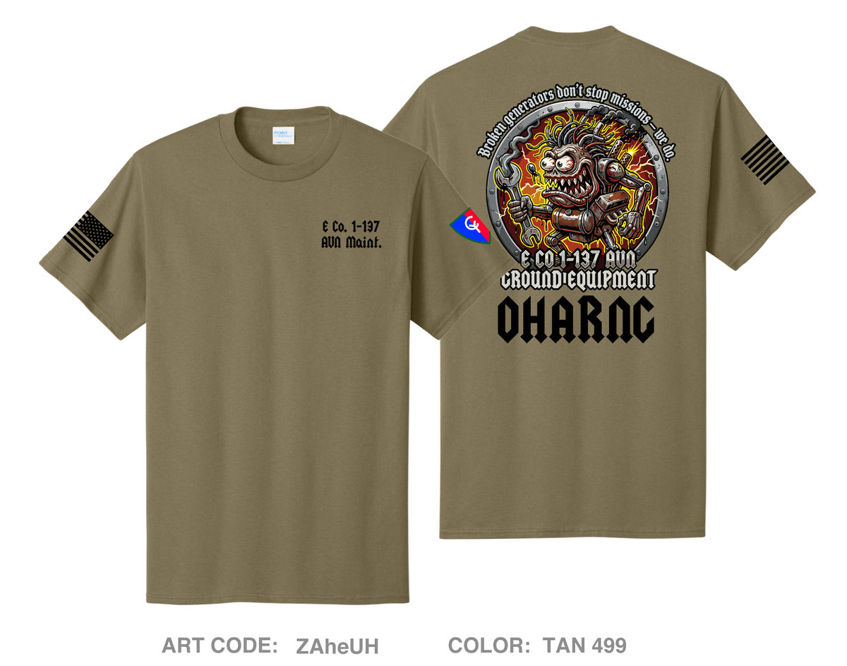 E Co. 1-137 AVN Maint. Platoon Comfort Unisex Cotton SS Tee - ZAheUH
