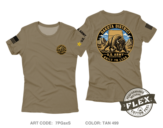 DAKOTA DISTRICT ARMY RECRUITING Core Women's SS Flex Performance Tee - 7PGsxS