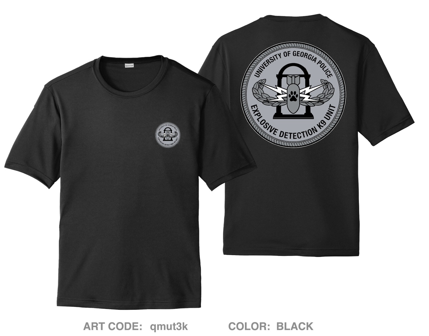 University of Georgia EOD K9 Unit Hi-Tech Performance Unisex SS Tee - qmut3k