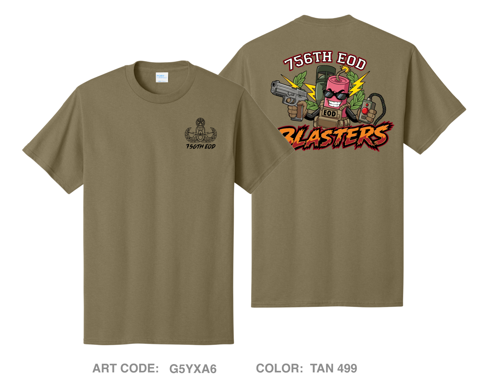 756 EOD Company Comfort Unisex Cotton SS Tee - G5YXA6