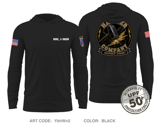 HHC, 1-32IN Core Men's UPF 50+ Hooded Performance LS Tee - YbhWn2