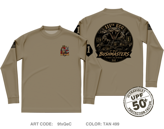 111th ECC 1st Platoon Bushmasters Core Men's UPF 50+ Performance LS Tee - 9fxQeC