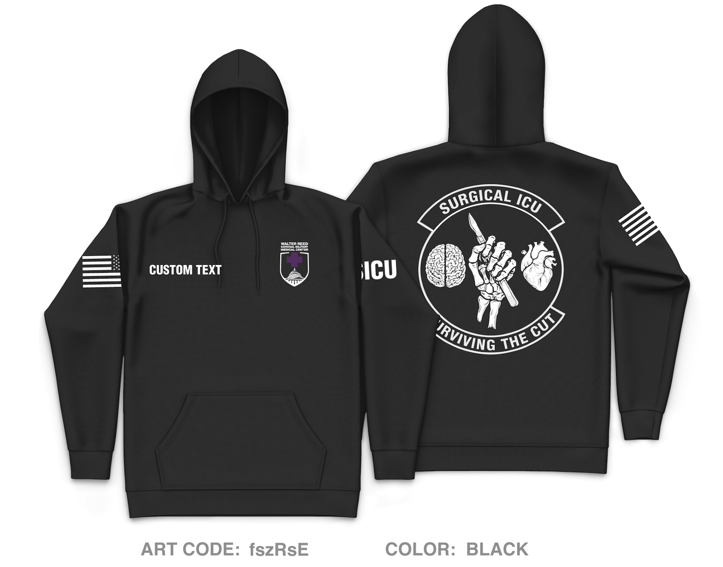 CUSTOM SICU Core Men's Hooded Performance Sweatshirt - fszRsE