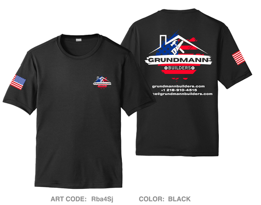 Grundmann Builders Hi-Tech Performance Unisex SS Tee - Rba4Sj